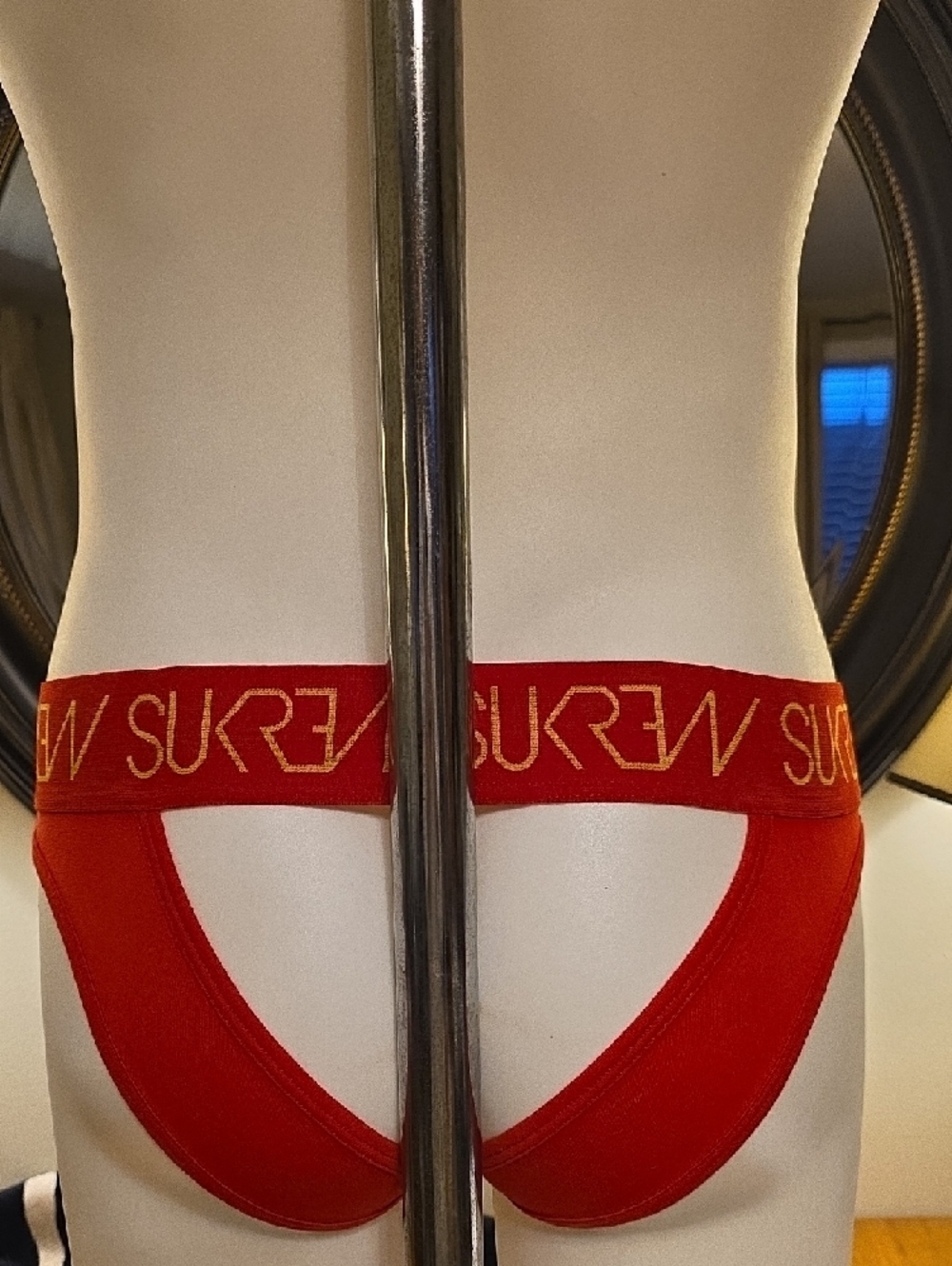 Red Men's Briefs with Gold Logo Waistband by - Picture 3 of 11